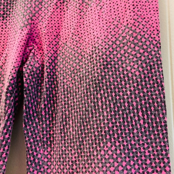 Gap Girl M 8 Pink and Gray Dotted Striped Leggings - Picture 4 of 12